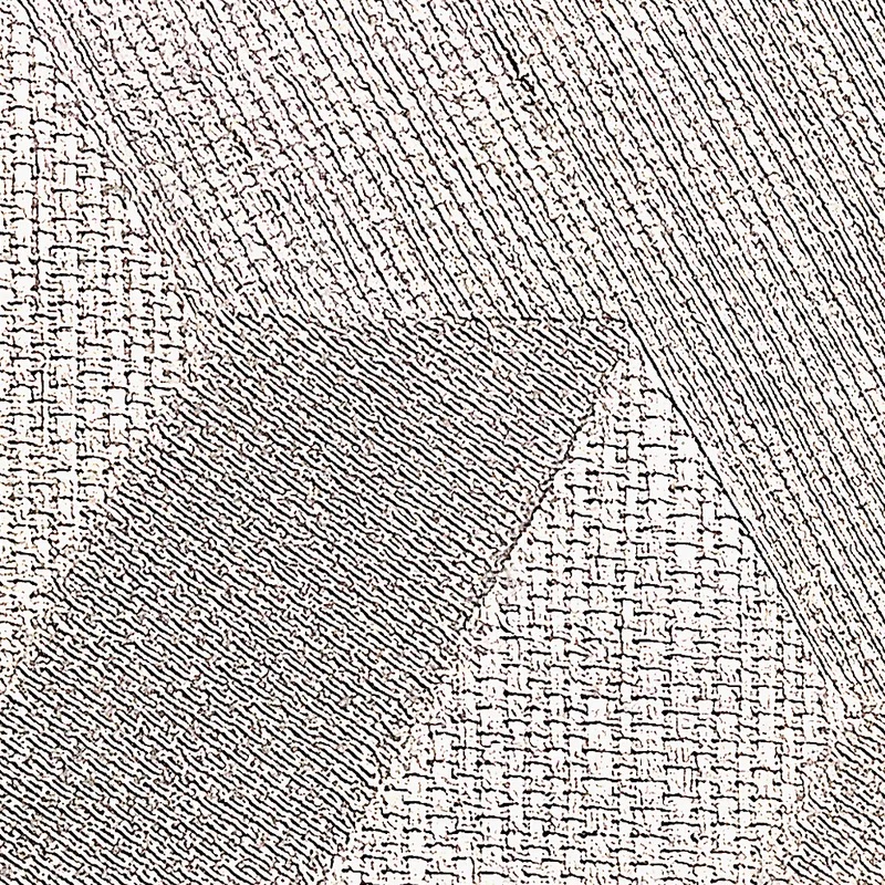 Ivory Parquet patchwork grasscloth wallpaper swatch — warm off-white natural jute with opposing 45° panel geometry creating a matte geometric diamond effect