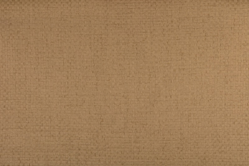 Close-up of Caramel Checker paperweave wallpaper showing tight broken-check basketweave in warm caramel tan with a completely matte finish